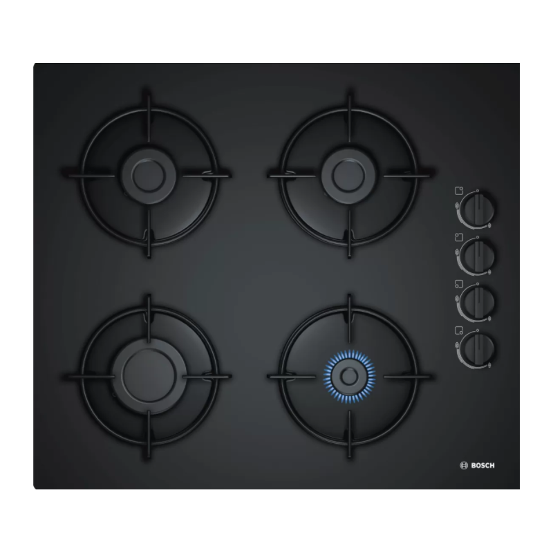 Tables - TABLE GAZ 60CM 4FOY VERRE NOIR