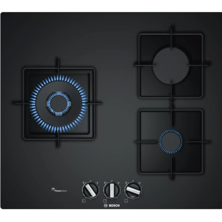 Tables - TABLE GAZ 60CM 2F+WOK FLAMESL VERRE NOIR