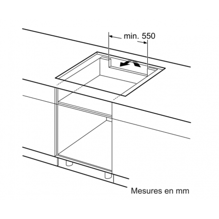 Tables - TABLE INDUCTION COMBI 80CM 4F MT BISEAU