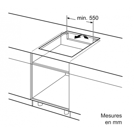 Tables - TABLE FLEXINDUCTION 60CM 4F MT 3 BISEAUX