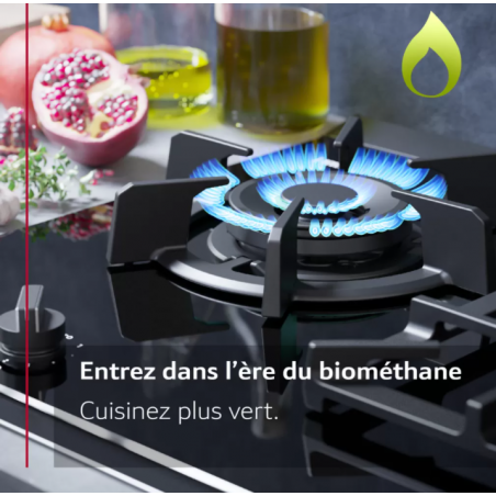 Tables - TABLE GAZ 90CM 4F+WOK FLAMESL VERRE NOIR