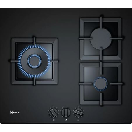 Tables - TABLE GAZ 60CM 2F+WOK FLAMESL VERRE NOIR