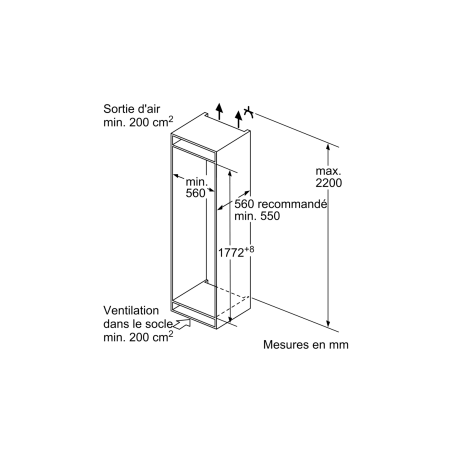 Refrigerateurs - REFRIGERATEUR COMBINE INT 177 GLISS