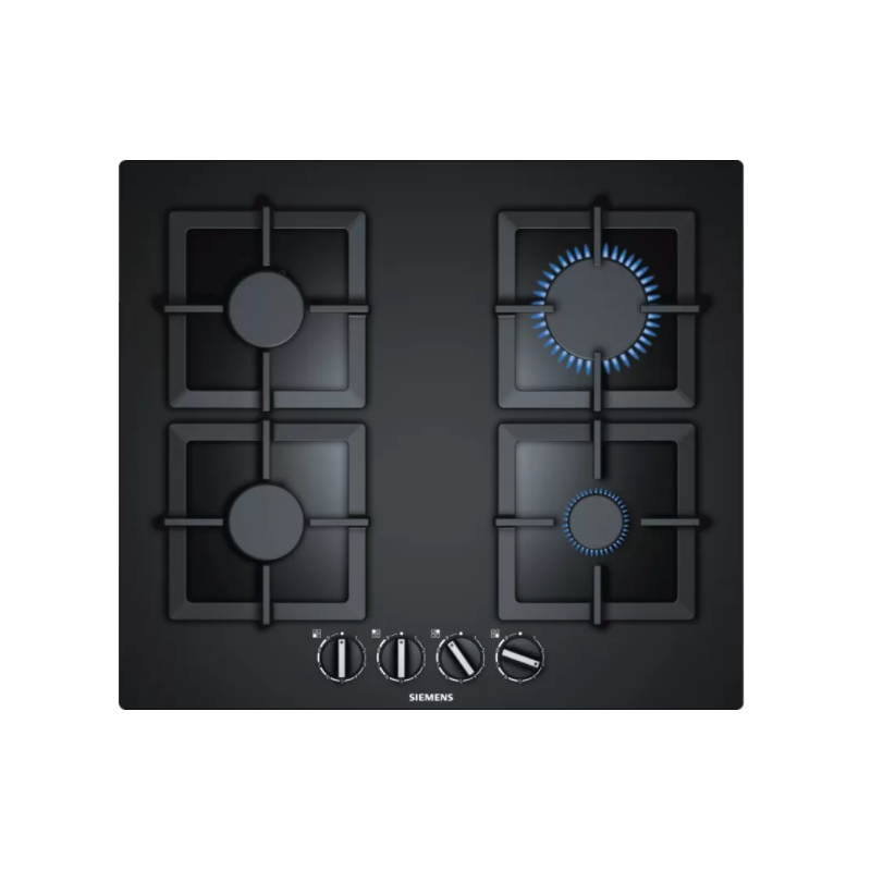 Tables - TABLE GAZ 60CM 4FOYERS FLAMES VERRE NOIR