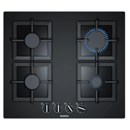 Tables - TABLE GAZ 60CM 4FOYERS FLAMES VERRE NOIR