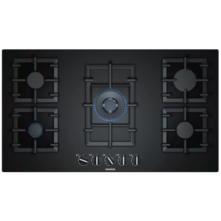 Tables - TABLE GAZ 90CM 4F+WOK FLAMESL VERRE NOIR