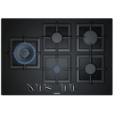 Tables - TABLE GAZ 75CM 4F+WOK FLAMESL VERRE NOIR