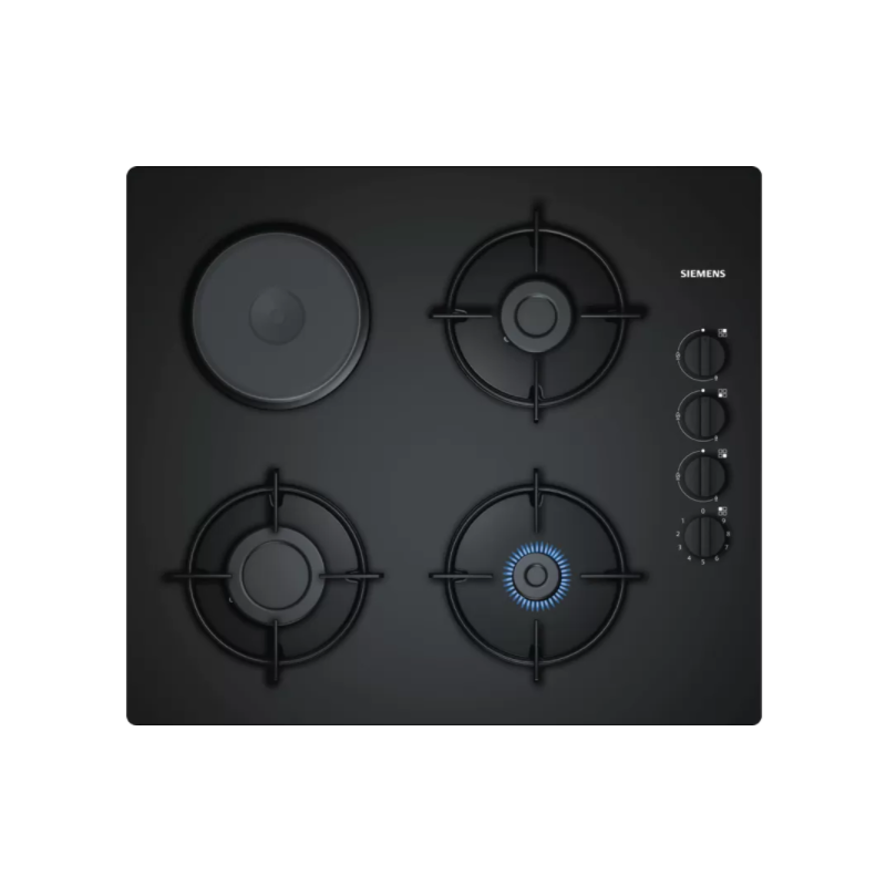 Tables - TABLE GAZ 60CM 3FOY VERRE NOIR