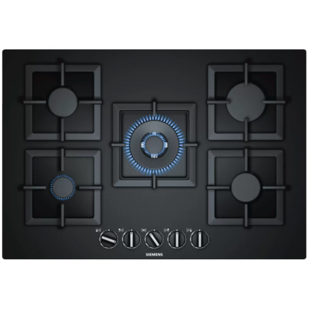 Tables - TABLE GAZ 75CM 4F+WOK FLAMESL VERRE NOIR