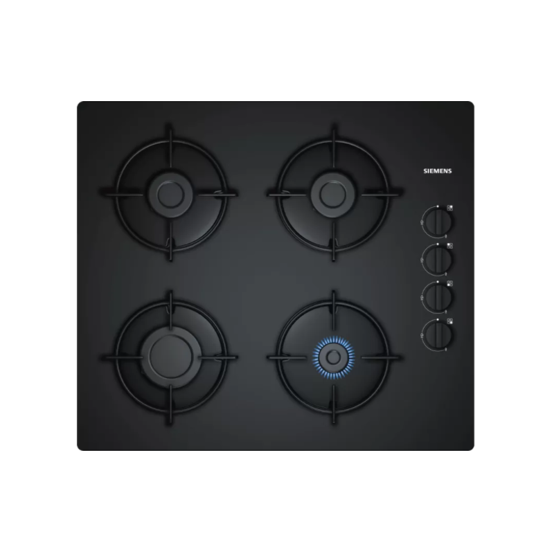 Tables - TABLE GAZ 60CM 4FOY VERRE NOIR