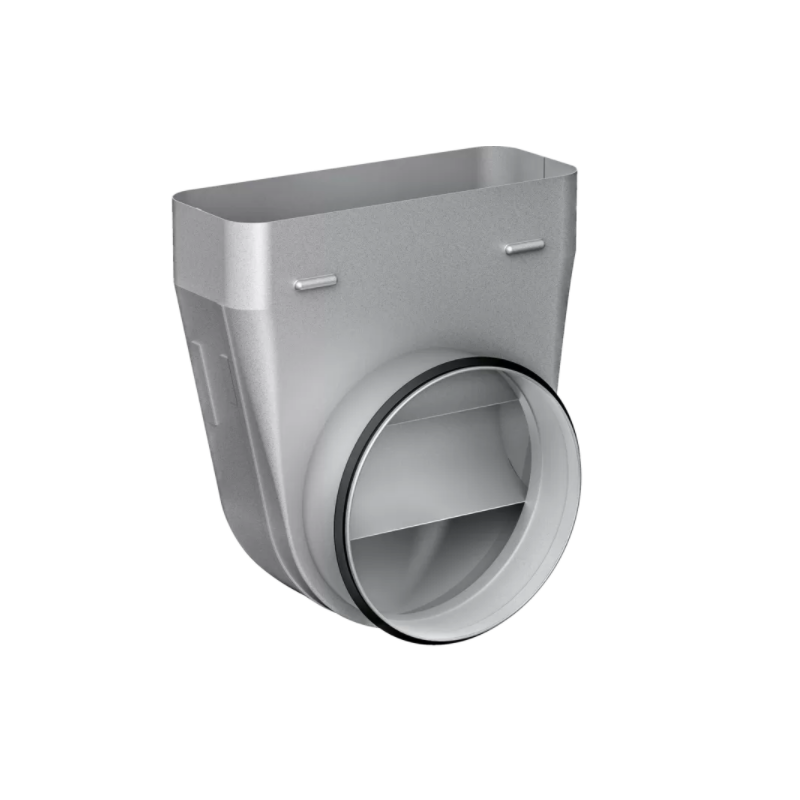 Acc. cuisson - ADAPTATEUR ROND/PLAT 90° Ø150 MM METAL