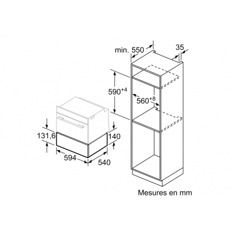 Acc. cuisson - TIROIR CHAUFFE-PLAT 14CM PUSH PULL NOIR